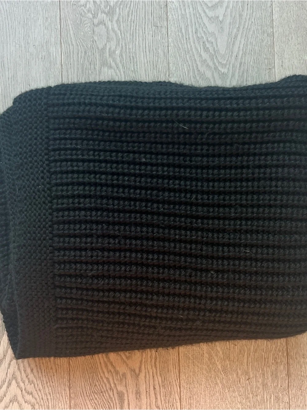 Crate and Barrel Wool Blend Fisherman Knit Throw Blanket in Storm Grey